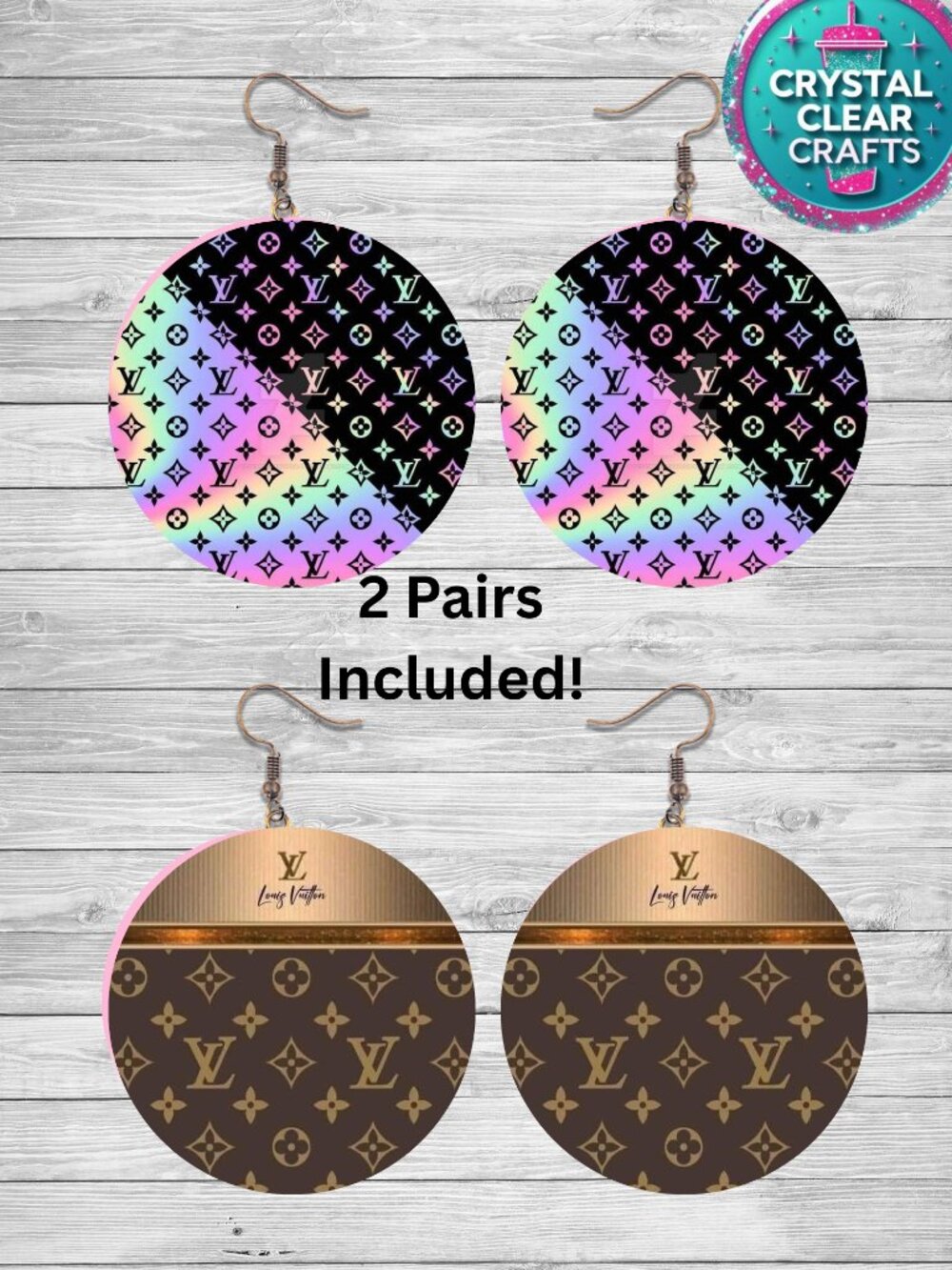 Two Pairs of LV Earrings Custom